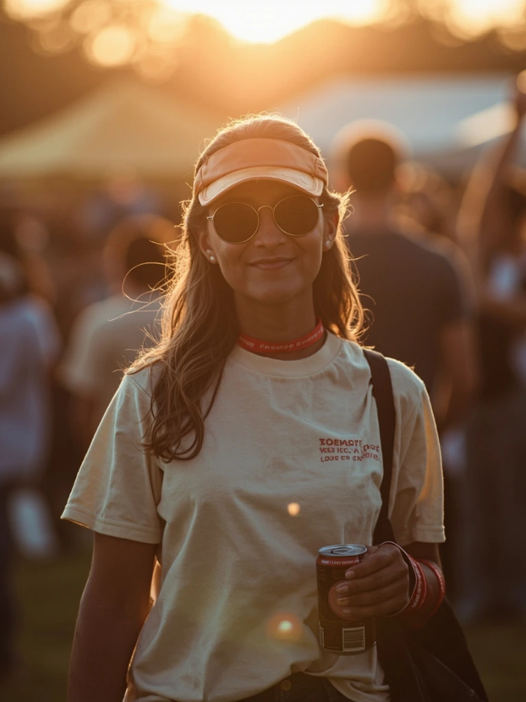 Conference volunteers in matching Faith Threads Co. shirts at an outdoor Christian festival.