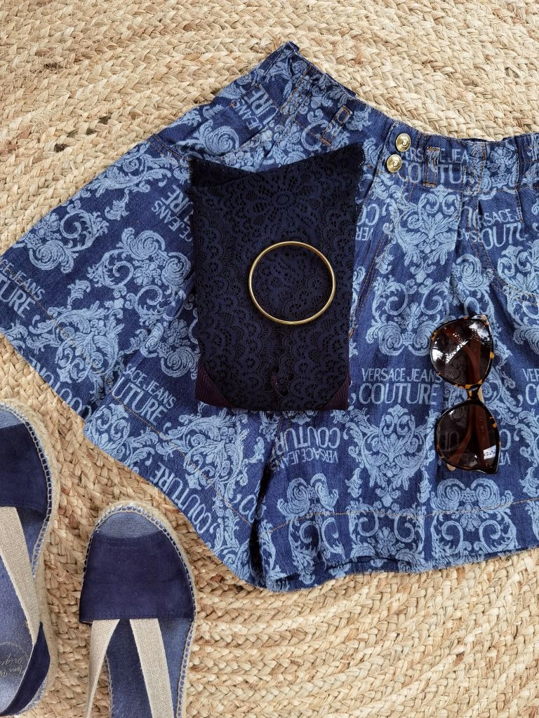 Grace abounds oversized tee in navy, lifestyle view