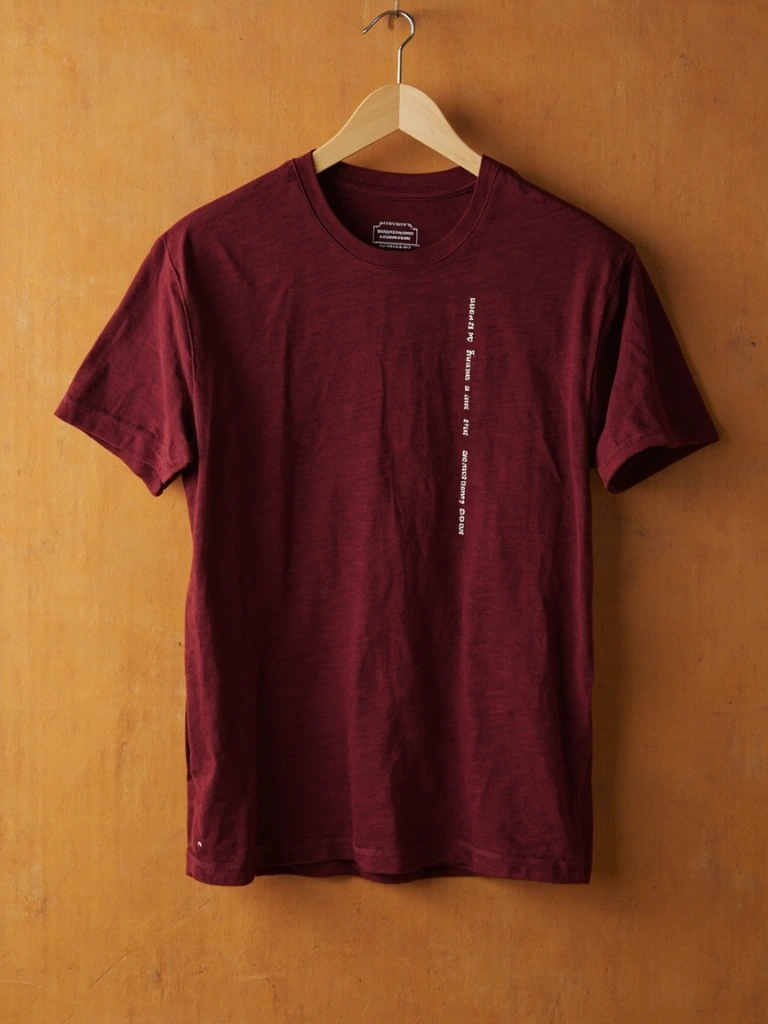 Walk by Faith slim crew in maroon heather, lifestyle view