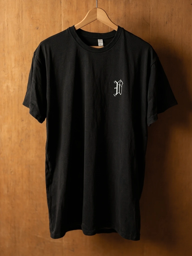 Romans 8 type lockup tee in charcoal, lifestyle view