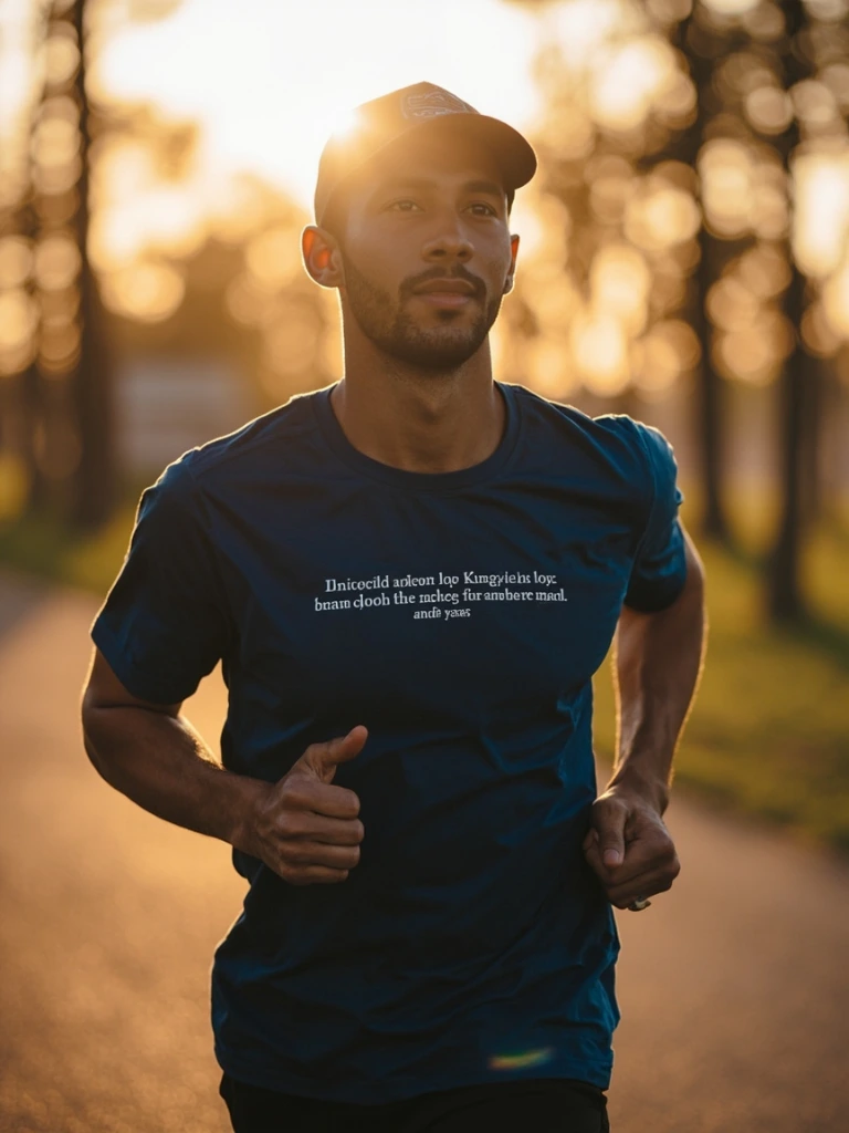 Same scripture tee worn on a morning run