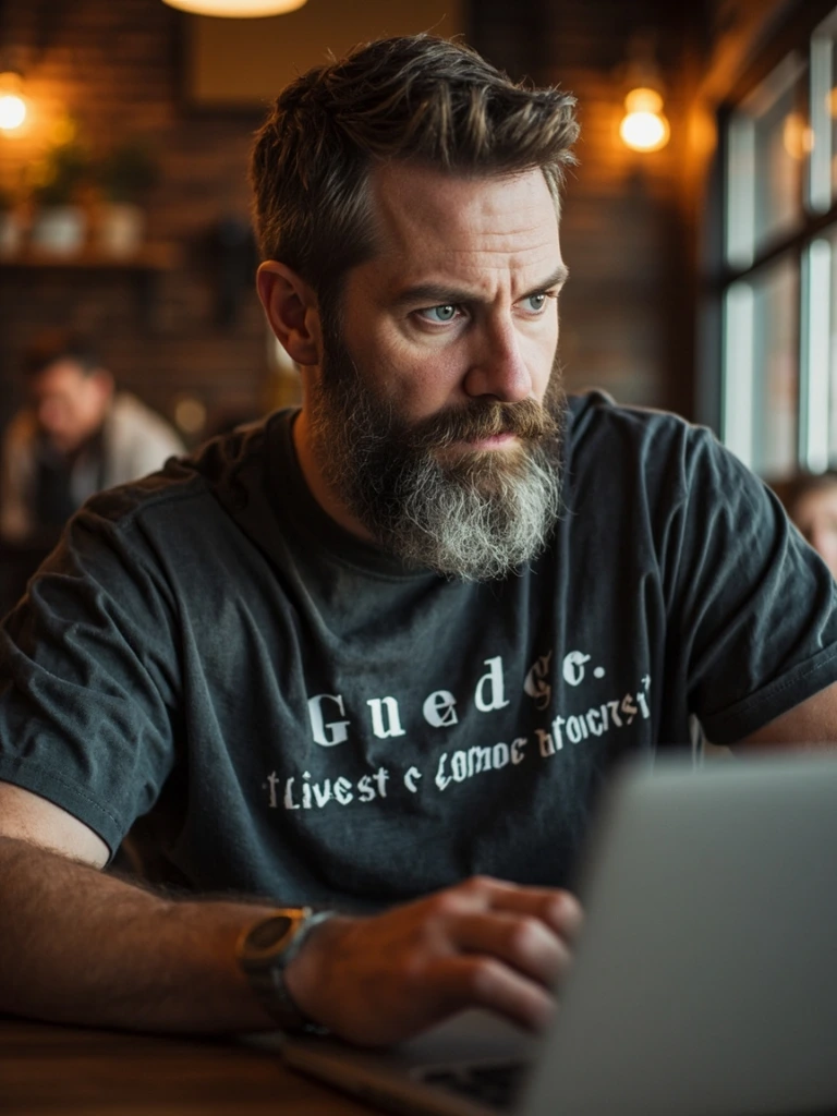 Same scripture tee worn at a coffee shop