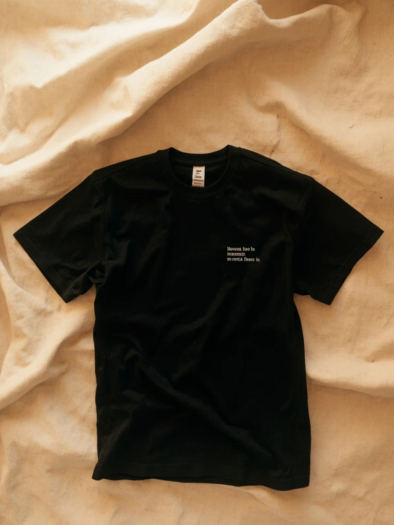 John 3:16 scripture tee in black on a cream sweep